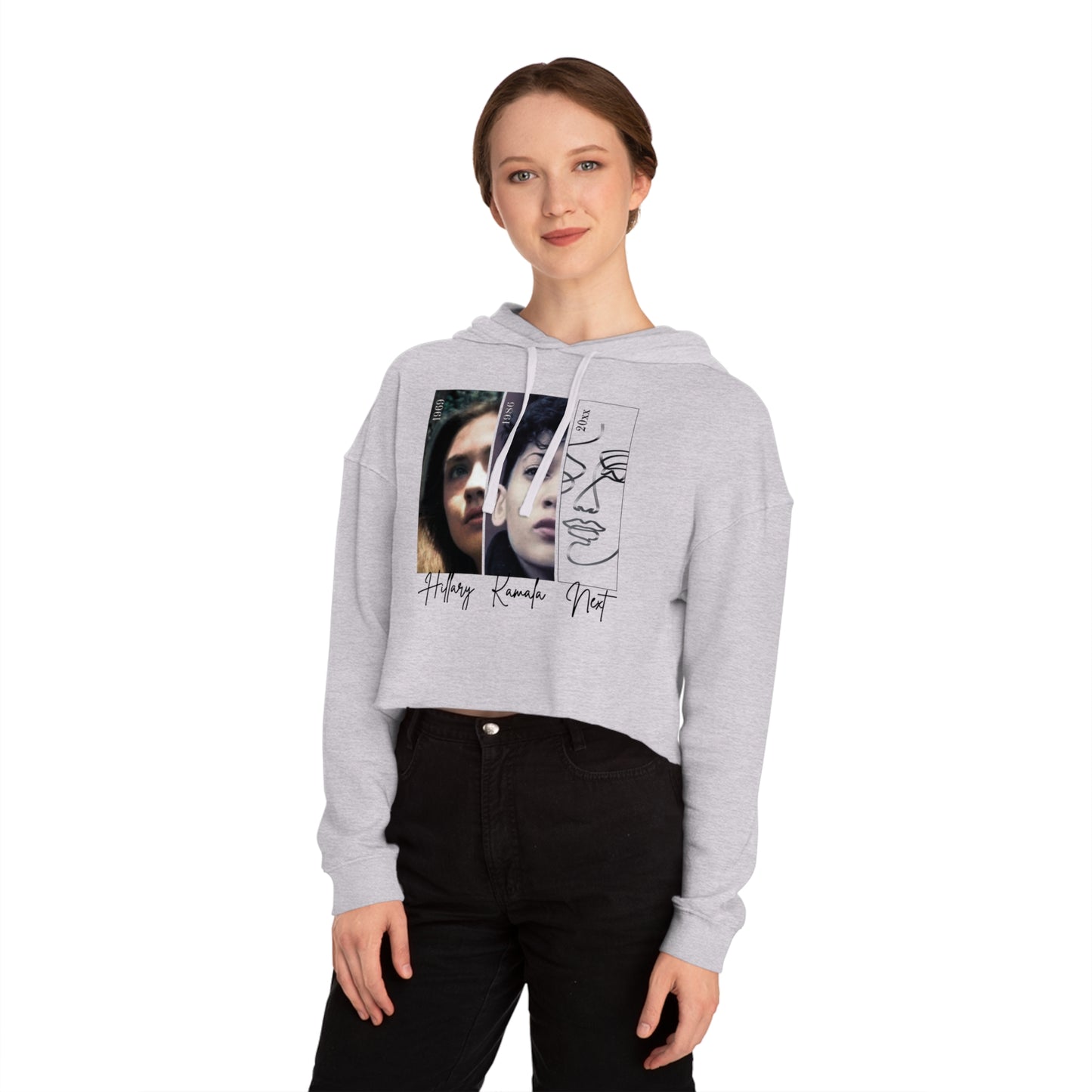Future Forward: Hillary+Kamala+Next - Crop Hoodie (Inclusive Size Offerings)