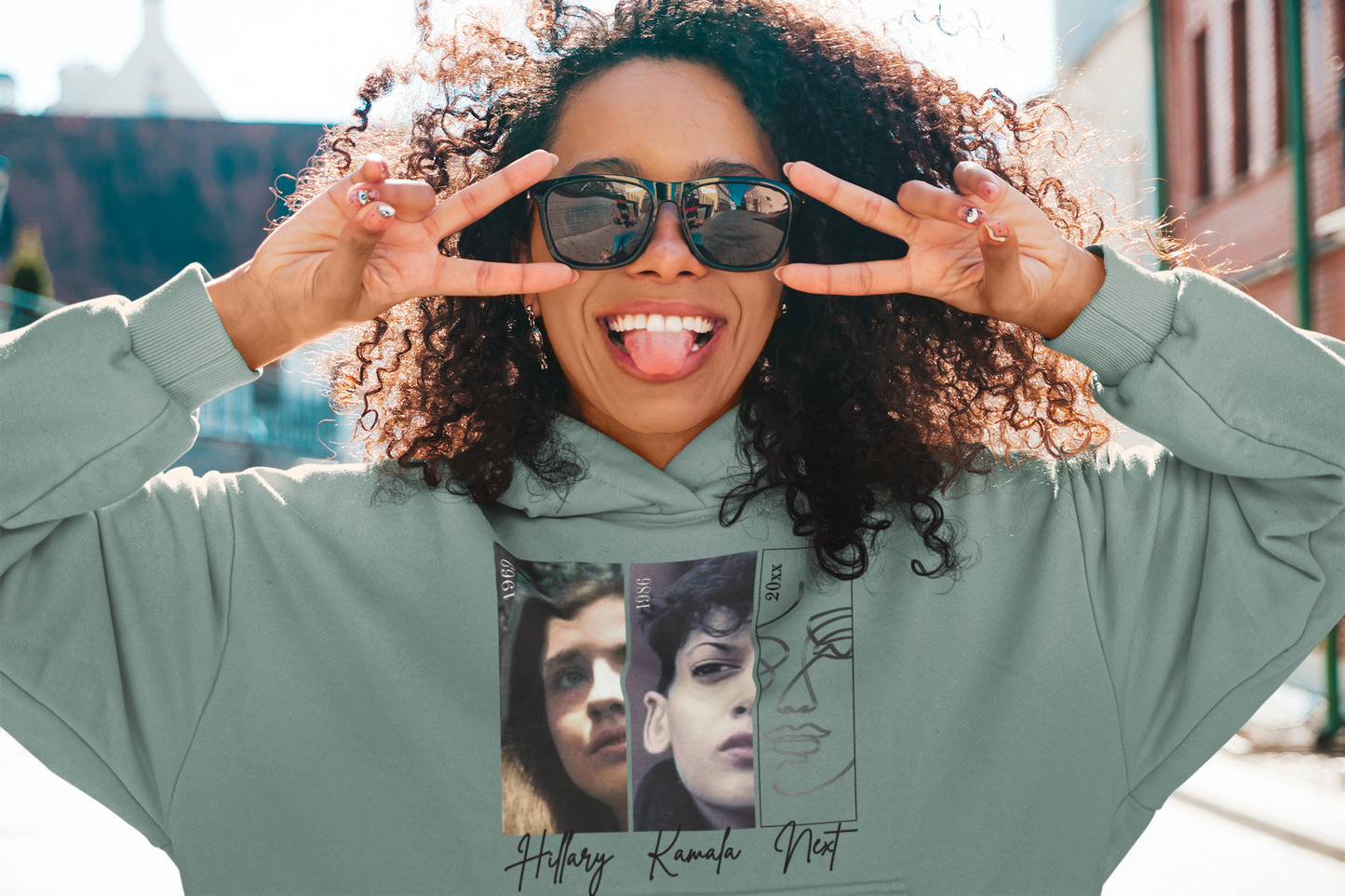 Future Forward: Hillary+Kamala+Next - Crop Hoodie (Inclusive Size Offerings)