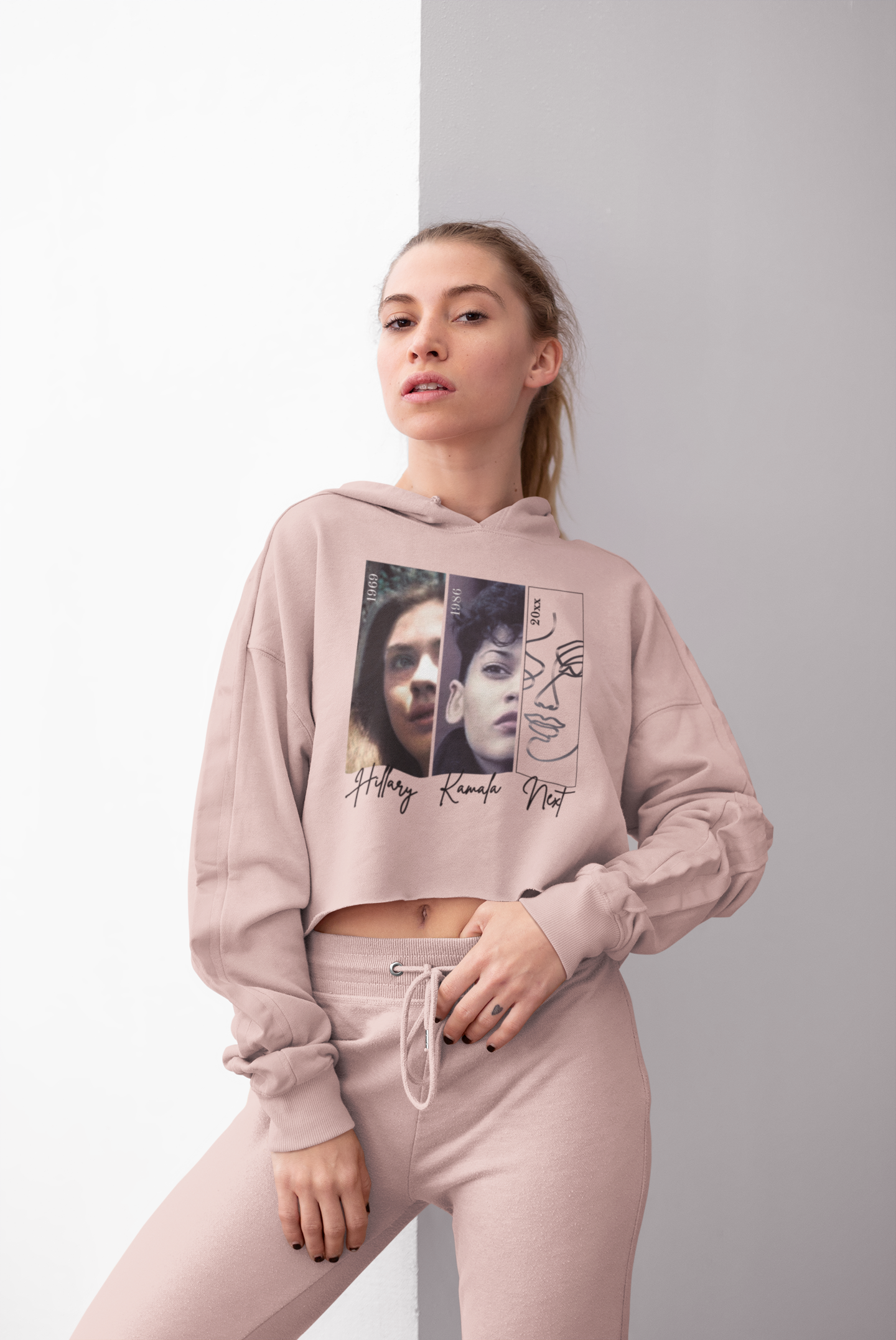 Future Forward: Hillary+Kamala+Next - Crop Hoodie (Inclusive Size Offerings)
