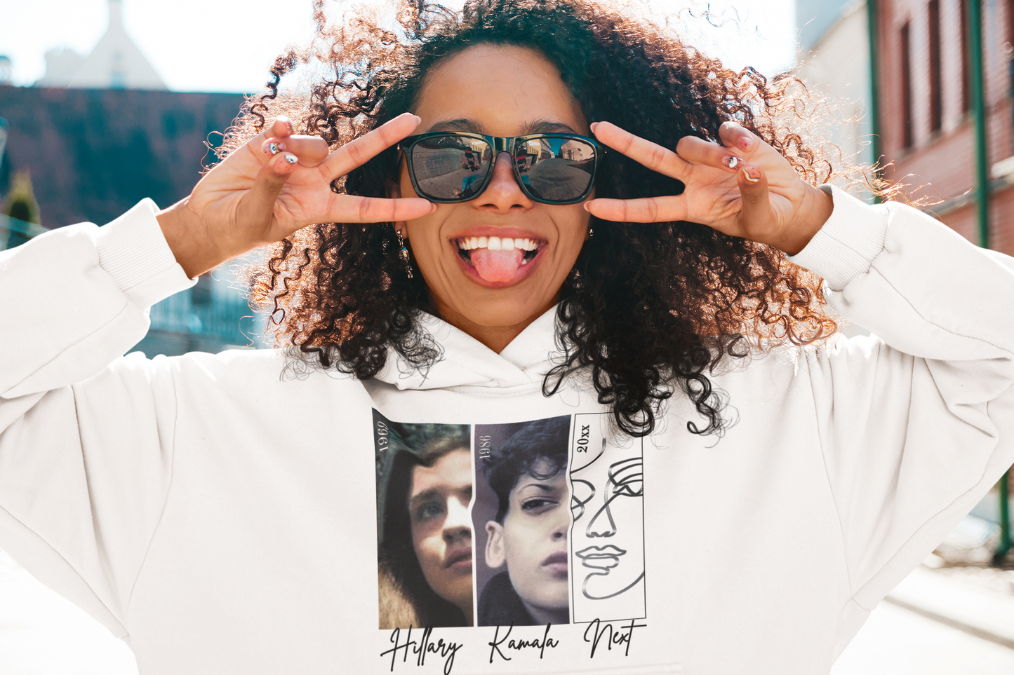 Future Forward: Hillary+Kamala+Next - Crop Hoodie (Inclusive Size Offerings)